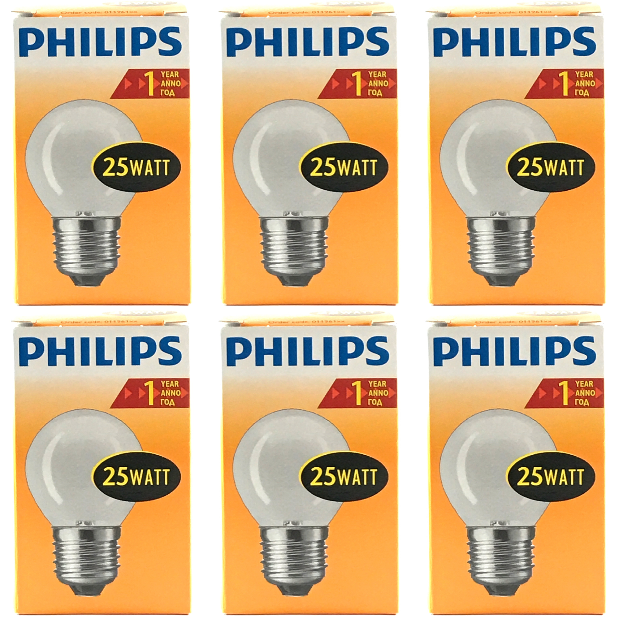 PHILIPS Kogellamp Mat 25w E27 VOORDEELSET 6 stuks