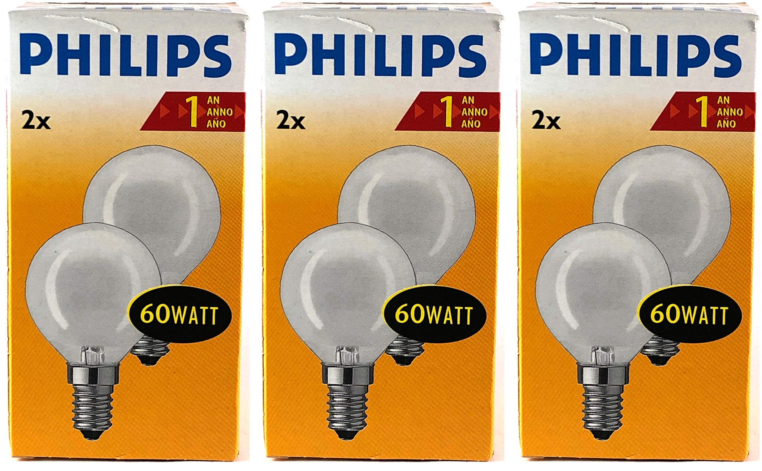 PHILIPS Kogellamp Mat 60w E14 VOORDEELSET 6 stuks