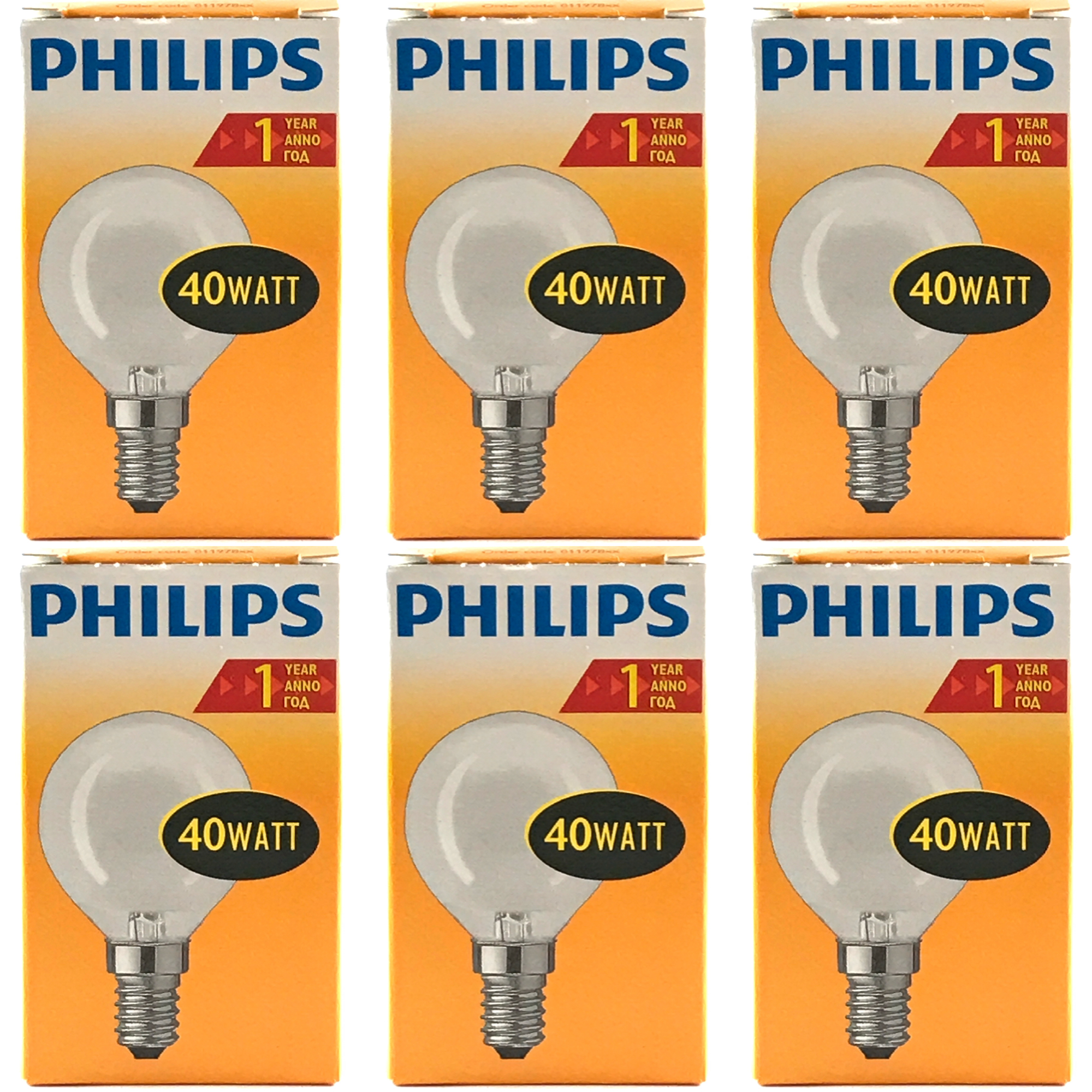 PHILIPS Kogellamp Mat 40w E14 VOORDEELSET 6 stuks