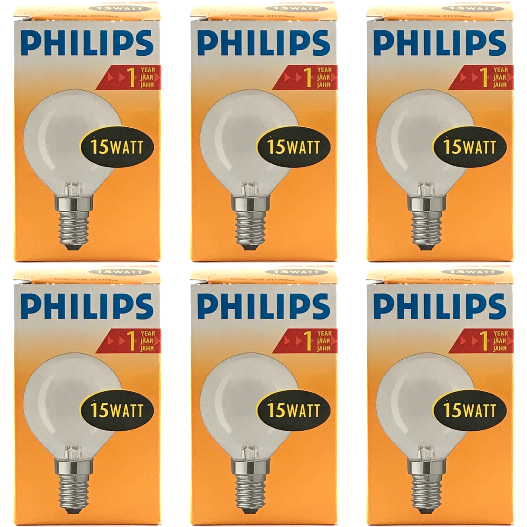 PHILIPS Kogellamp Mat 15w E14 VOORDEELSET 6 stuks