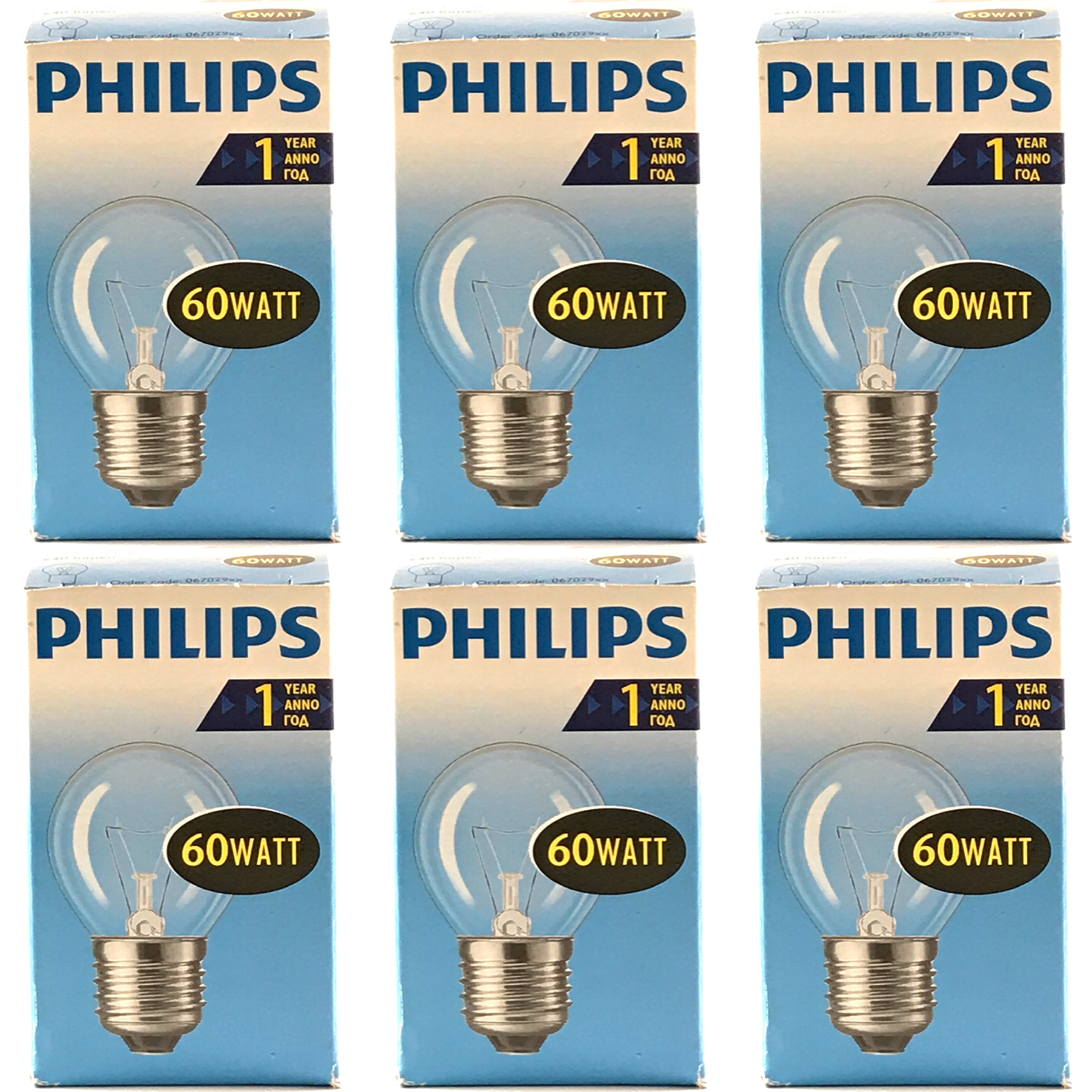 PHILIPS Kogellamp Helder 60w E27 VOORDEELSET 6 stuks