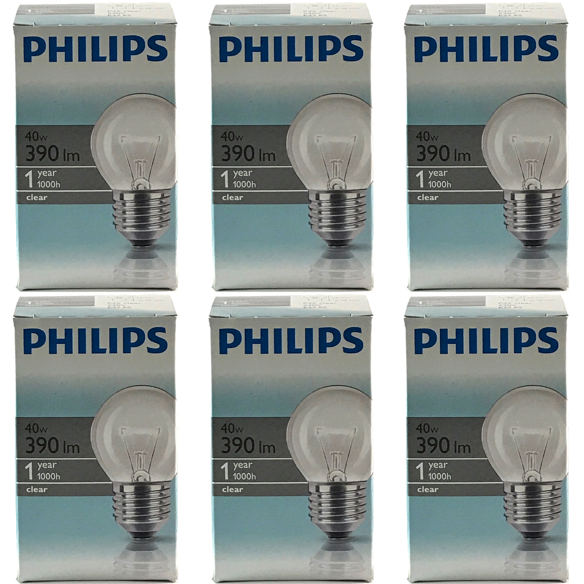 PHILIPS Kogellamp Helder 40w E27 VOORDEELSET 6 stuks