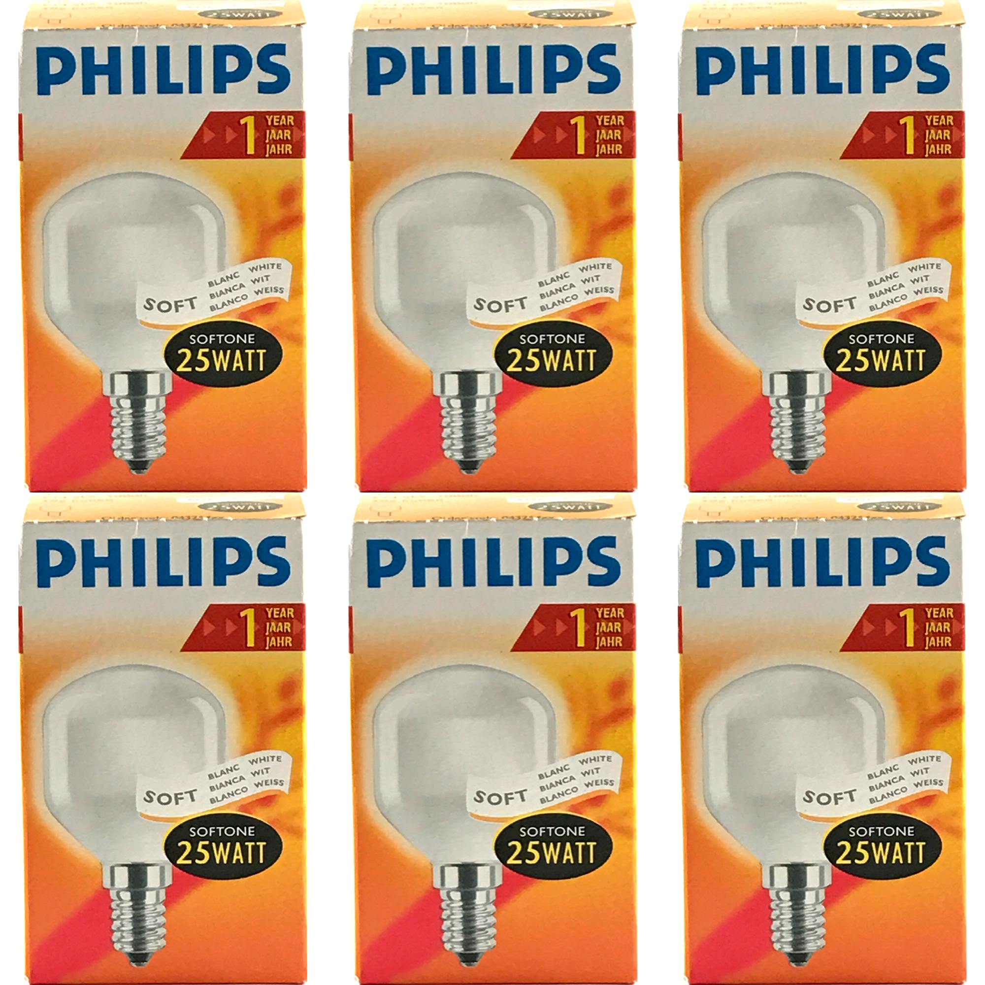 PHILIPS Kogellamp Softone 25w E14 VOORDEELSET 6 stuks