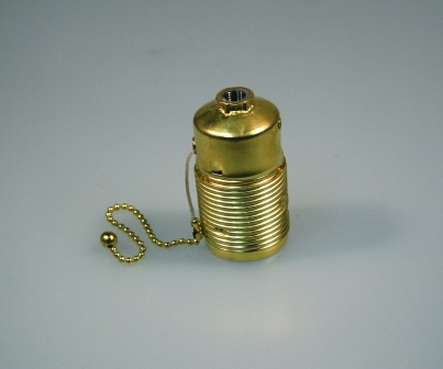 FITTING E27 KOPER met TREKSCHAKELAAR