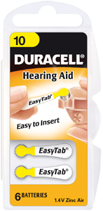 DURACELL Gehoor Batterij GEEL 10