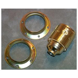 FITTING E27 MESSING met 2 RINGEN